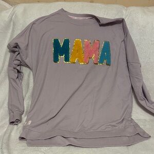 Simply Southern Lavender 'MAMA' Sequin Sweatshirt